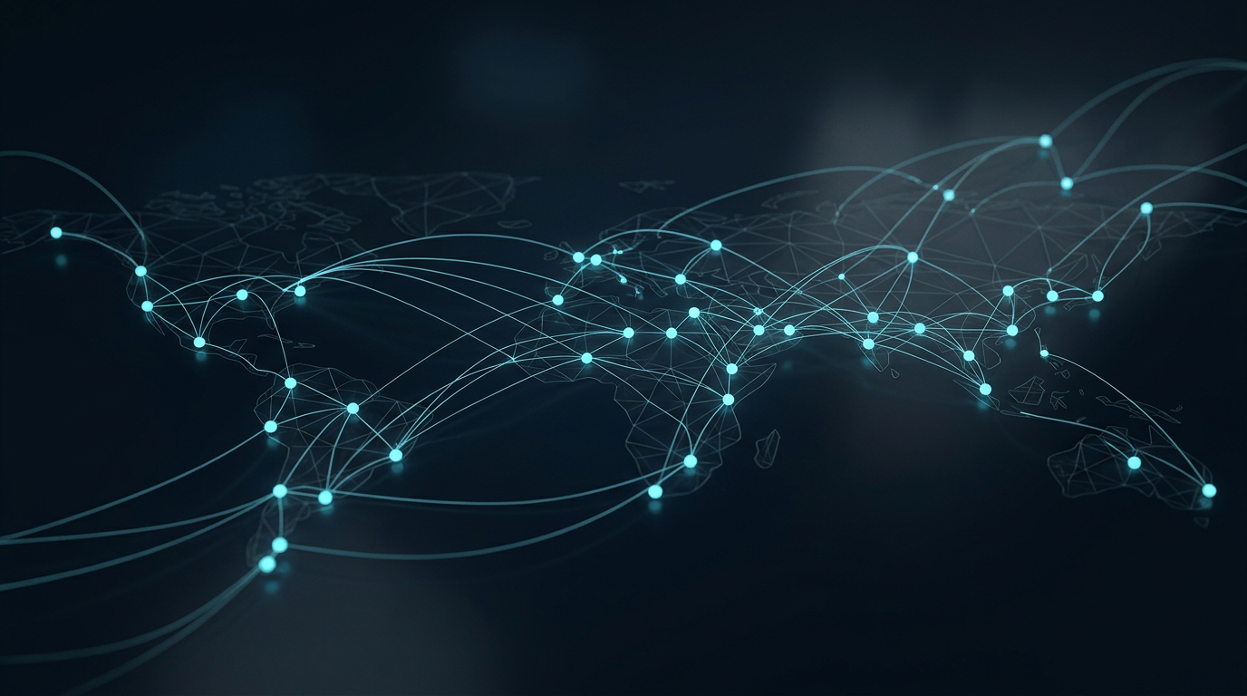 Visual abstracto: redes de valor, crecimiento digital y ecosistema de marcas